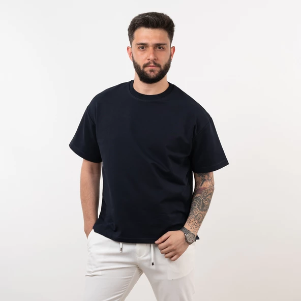 OVERSİZE PAMUKLU ERKEK T-SHİRT - Resim 5