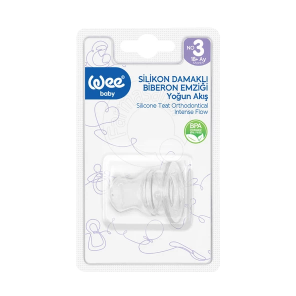 Wee Baby Silikon Damaklı No 3 Biberon Emziği Yoğun Akış - 1