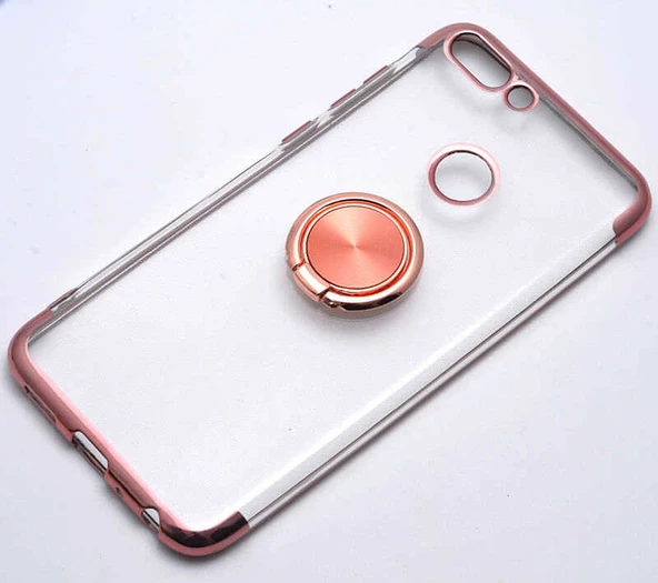 Huawei P Smart Kılıf Zore Gess Kenarları Renkli Yüzük Apartalı - 5