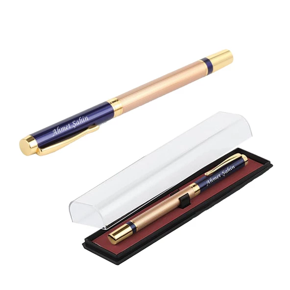 İsme Kişiye Özel Kalem Metal Gold İşlemeli Kutusunda - 3