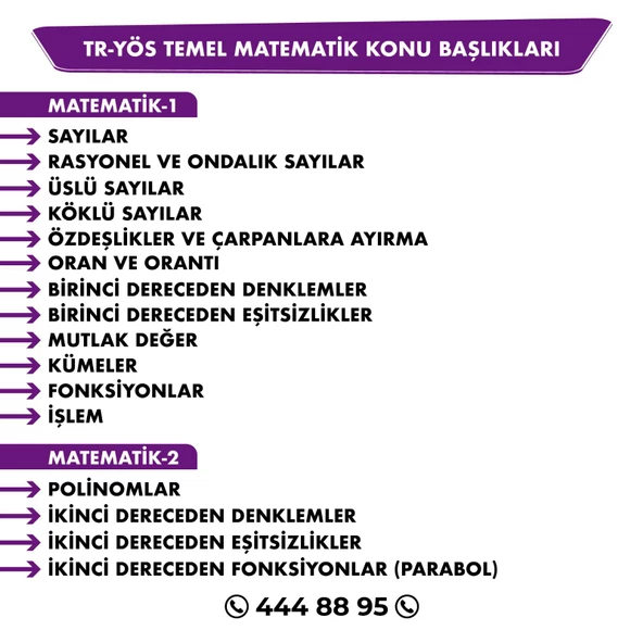 TR-YÖS MATEMATİK-2 KONU ÖZETLİ SORU BANKASI (BAŞLANGIÇ SEVİYESİ) - 2