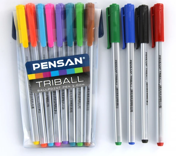 Triball 1mm 12 Tam Renk Tükenmez Kalem Set