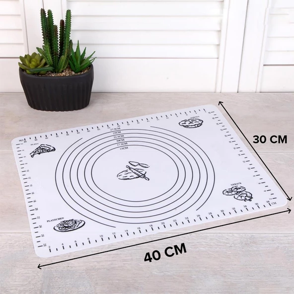 Hometarz Silikon Pizza Hamuru Açma Matı Detaylı Ölçülü 30x40 - 12