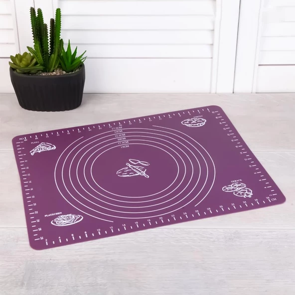 Hometarz Silikon Pizza Hamuru Açma Matı Detaylı Ölçülü 30x40 - 5