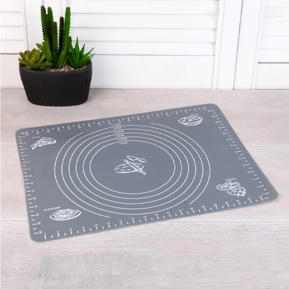 Hometarz Silikon Pizza Hamuru Açma Matı Detaylı Ölçülü 30x40 - 4