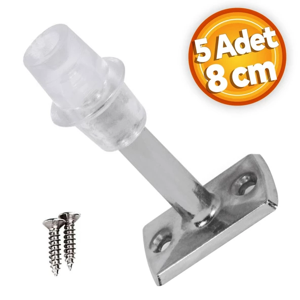Kapı Stoperi Tamponu Durdurucu Tutucu Krom Metal 8 cm Kapı Stopu Silikonlu (5 ADET)