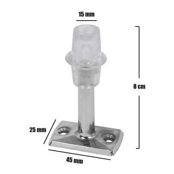 Kapı Stoperi Tamponu Durdurucu Tutucu Krom Metal 8 cm Kapı Stopu Silikonlu (5 ADET) - 3