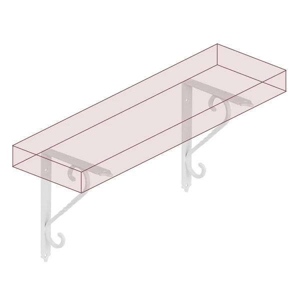 2 Adet Ferforje Raf Altı Ayak Dekoratif Raf Tutucu Beyaz EBAT SEÇİNİZ - 4