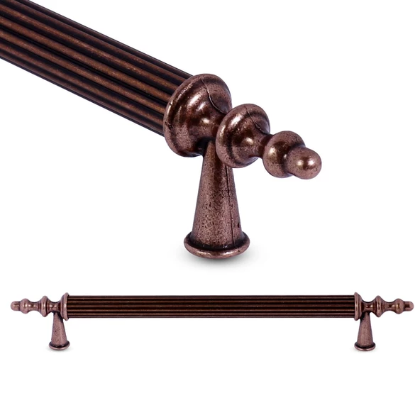 Ovacık Çekmece Dolap Kapak Kulpu Kulbu Lüks Metal Çizgili Kulp 128 mm - 2