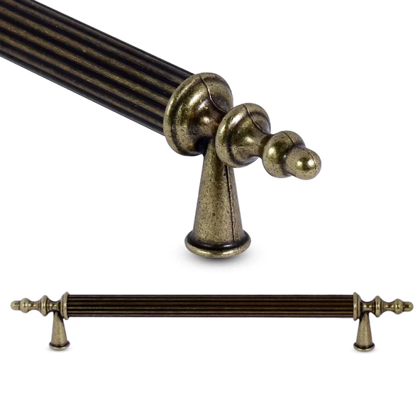 Ovacık Çekmece Dolap Kapak Kulpu Kulbu Lüks Metal Çizgili Kulp160 mm - Resim 11