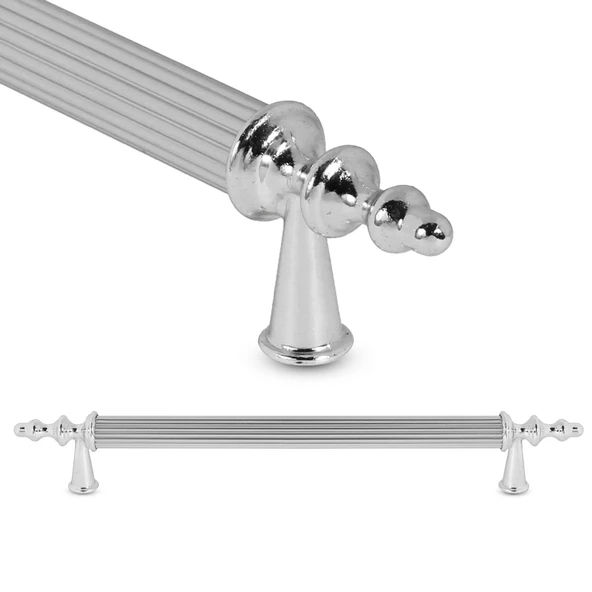 Ovacık Çekmece Dolap Kapak Kulpu Kulbu Lüks Metal Çizgili Kulp 224 mm - 9