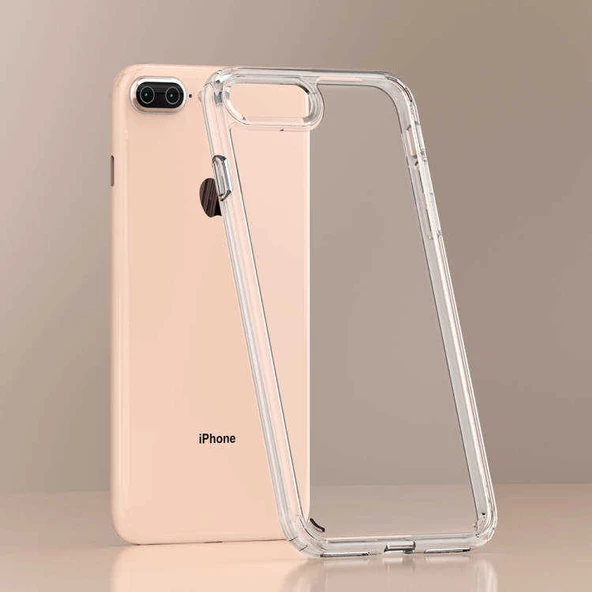 Apple iPhone 8 Plus Kılıf Zore Coss Şeffaf Sert Silikon Kılıf - Resim 4