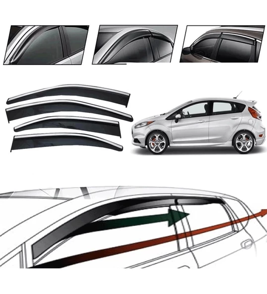 Ford Focus 3 2016 Kromlu Cam Rüzgarlığı 4 Lü