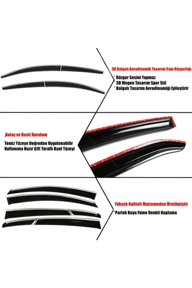 Fıat Egea 2015 Kromlu Cam Rüzgarlığı 4 Lü - Resim 2