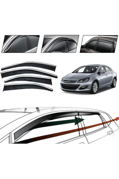 Opel Astra J Sedan 2009 Kromlu Cam Rüzgarlığı 4 Lü