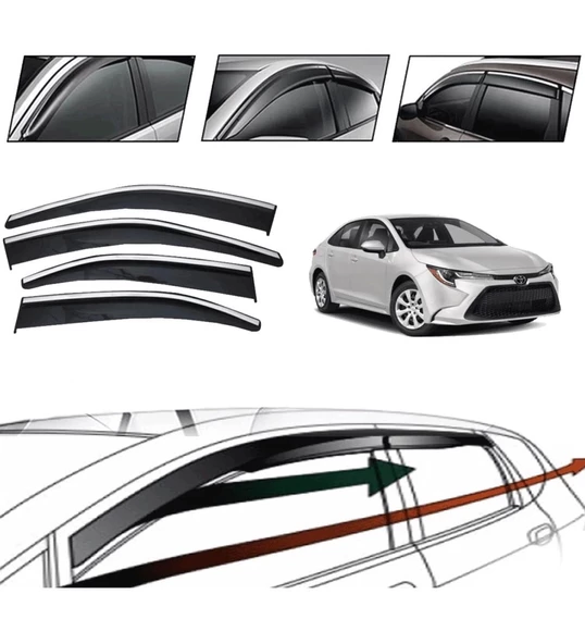 Toyota Corolla 2020 Kromlu Cam Rüzgarlığı 4 Lü