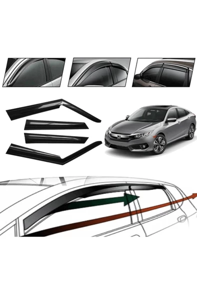 Honda Cıvıc 2014 Cam Rüzgarlığı 4 Lü
