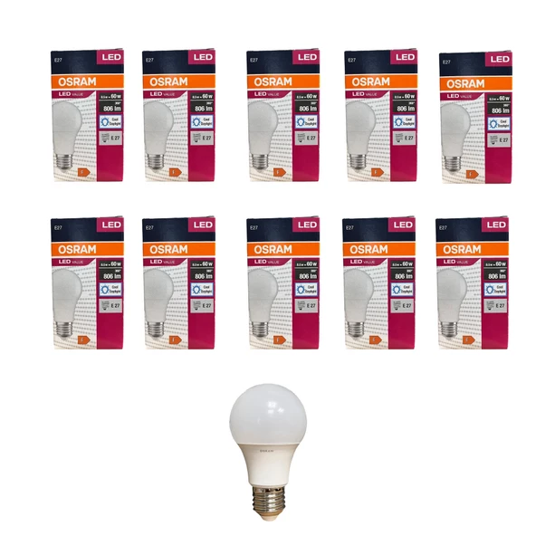 Osram 8.5 Watt Led Ampul 6500K Beyaz E27-10 Adet