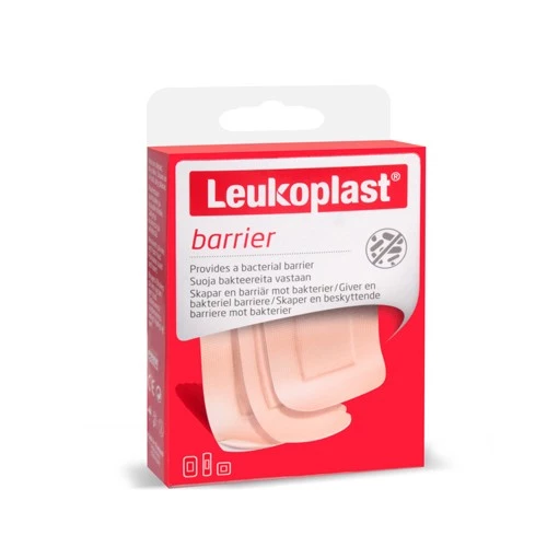 Leukplast Barrier 22x72 mm (8 ad.), 38x63 mm (8 ad.) 38x38 mm (4 ad.) Yar Bandı