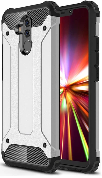 Huawei Mate 20 Lite Kılıf Zırhlı Tam Korumalı Silikon Tank Kapak - 4