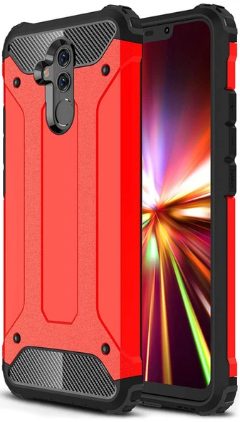 Huawei Mate 20 Lite Kılıf Zırhlı Tam Korumalı Silikon Tank Kapak - 6