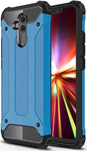 Huawei Mate 20 Lite Kılıf Zırhlı Tam Korumalı Silikon Tank Kapak - 5