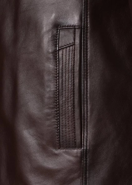 Kışlık Erkek Deri Kaban Fındık Renk - 3