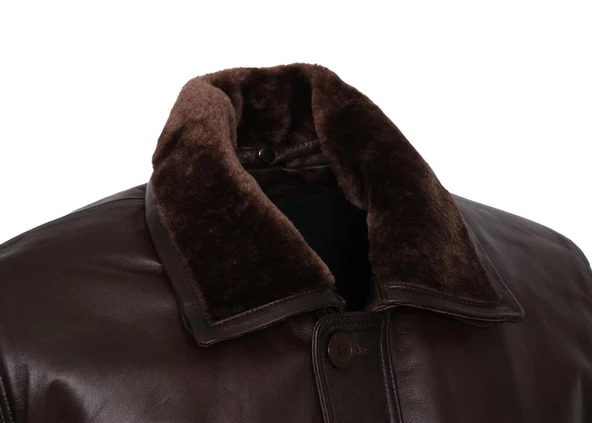 Kışlık Erkek Deri Kaban Fındık Renk - 10