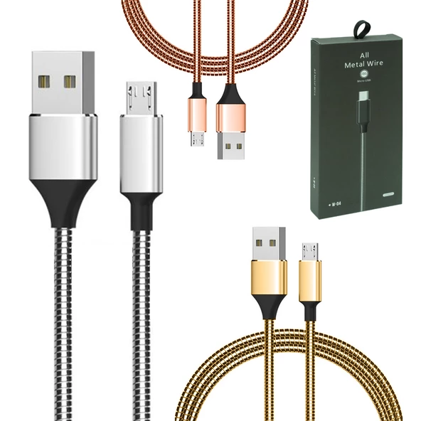 Powermaster 3793 Micro USB Metal Şarj ve Data Kablosu 1mt 2.1A