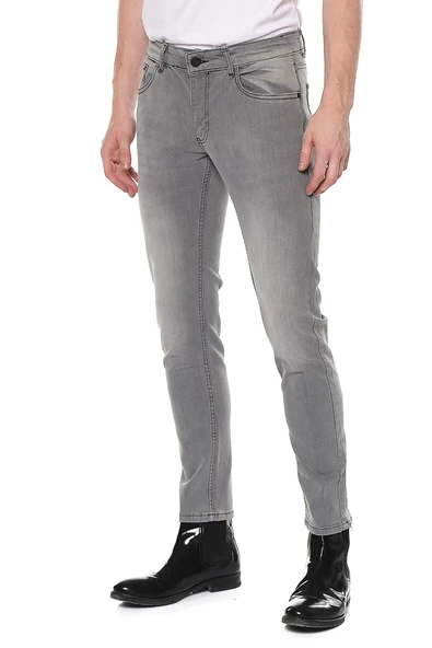 Erkek Regular Fit Taş Yıkamalı Jean Kot Pantolon - 12