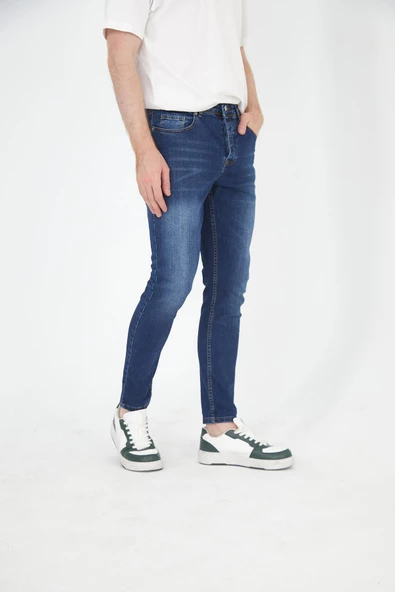 Erkek Regular Fit Taş Yıkamalı Jean Kot Pantolon - 8