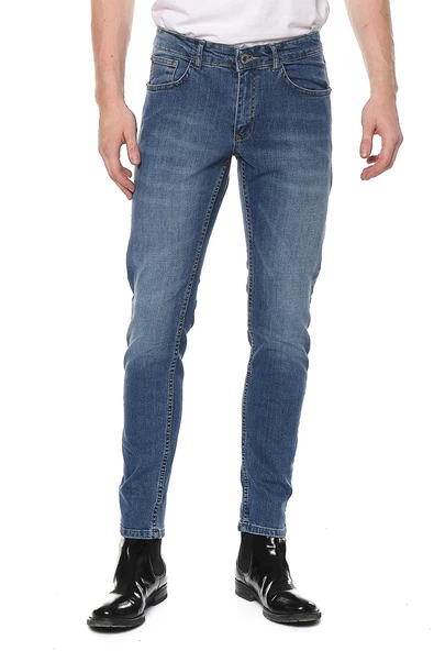 Erkek Regular Fit Taş Yıkamalı Jean Kot Pantolon