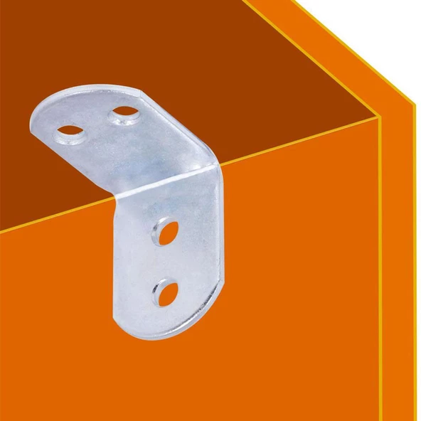 Mobilya Eşya Dolap Deprem Sabitleyici Köşebent Bağlantı Aparatı L Demiri Gönye 30x30x22 Mm (10 ADET) - 3