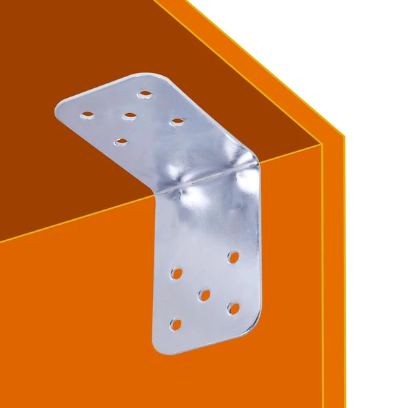 Mobilya Eşya Dolap Sabitleyici Köşebent Bağlantı L Demir Gönye Deprem Güvenliği 90x90x60 Mm (10 ADET) - Resim 3