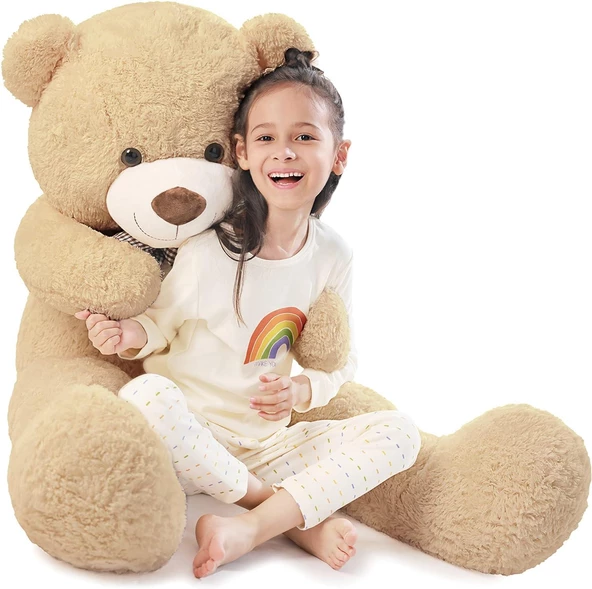 % 100 YERLİ - Papyonlu Sevimli Büyük Peluş Ayıcık, 130 cm - 9