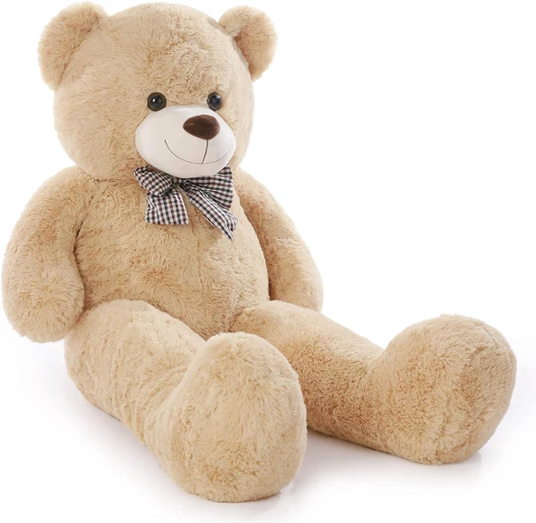 % 100 YERLİ - Papyonlu Sevimli Büyük Peluş Ayıcık, 130 cm - 8