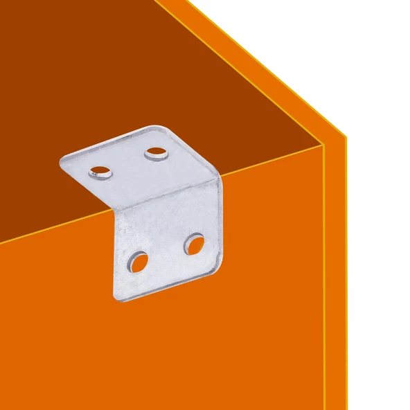 Mobilya Eşya Dolap Deprem Sabitleyici Köşebent Bağlantı Aparatı L Demiri Gönye 25x25x30 Mm (25 ADET) - 6