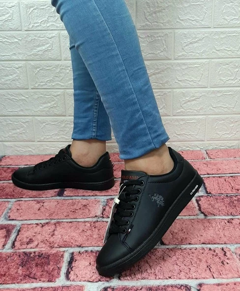 U.S.Polo Franco Siyah Düz Tabanlı Sneaker Bayan Erkek Spor Ayakkabı - 9