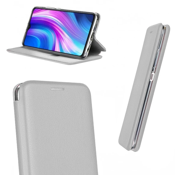 Xiaomi Redmi Note 8 Kılıf Shell Manyetik Kapaklı Kartlıklı Stantlı - 10