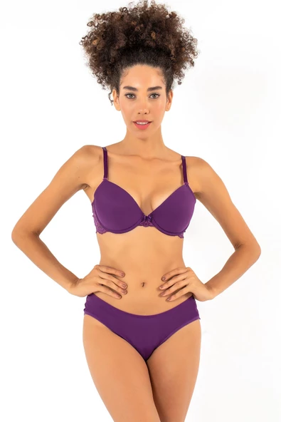 Miorre Push-Up Dolgulu Dantel Detaylı Sütyen Takım - 8