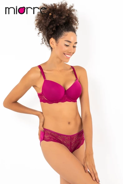 Miorre Push-Up Dolgulu Dantel Detaylı Sütyen Takım