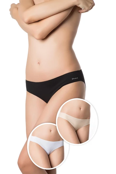 DoReMi 3'Lü %100 Doğal Pamuk Rahat Kalıp Penye Kadın Slip Külot - Resim 2