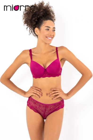 Miorre Push-Up Dolgulu Dantel Detaylı Sütyen Takım - 11