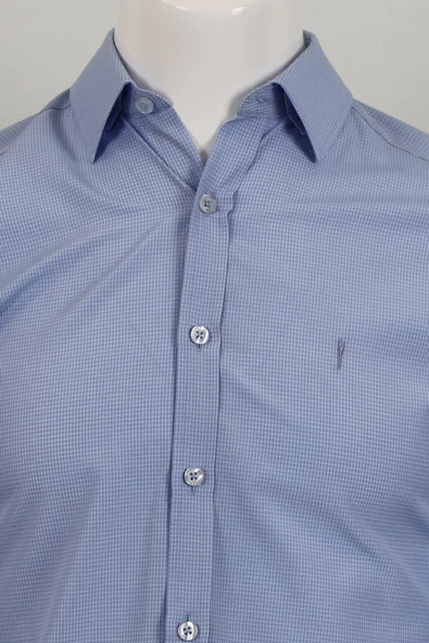 Uzun Kol Slim Fit Kare Desenli Gömlek - 6