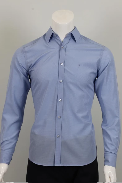 Uzun Kol Slim Fit Kare Desenli Gömlek - 8