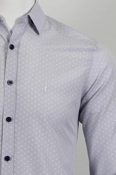 Uzun Kol Slim Fit Desenli Gömlek - 6