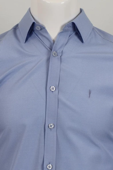 Uzun Kol Slim Fit Kare Desenli Gömlek - 3
