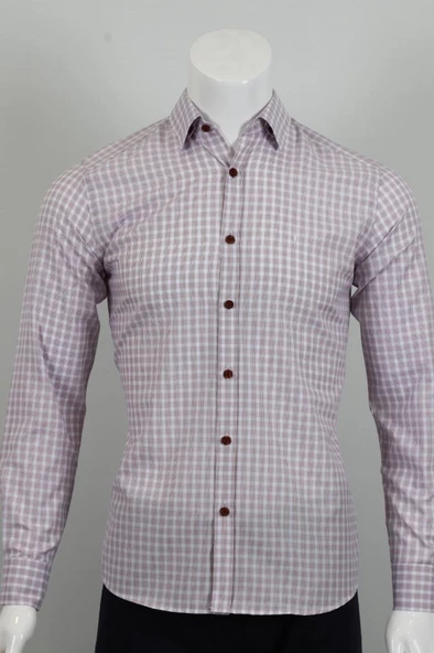Uzun Kol Slim Fit Kareli Gömlek - 2