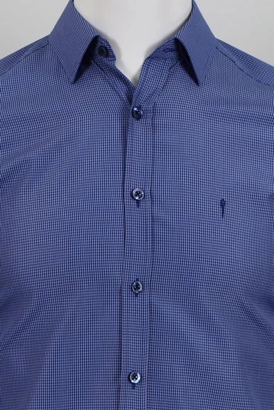 Uzun Kol Slim Fit Kareli Gömlek - 12