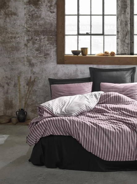 Cotton Box Çift Kişilik Bambu Saten Nevresim Takımı Bordo ürün görseli